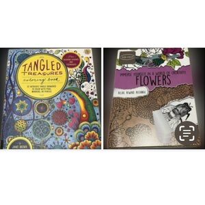 🔴New Adult Coloring Books Nature Flowers Collection 2 Books Art Craft